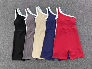 Mono de Yoga sin costuras para mujer, ropa deportiva de una pieza con bloque de Color, correa para el hombro, sin espalda, ajustado, para entrenamiento de gimnasio - Product Image 6