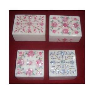 Cajas Decorativas de Mármol Alabastro Blanco Puro Indio de Diseño Exclusivo para Decoración del Hogar y Regalos - Product Image 1