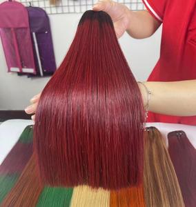 Méga vente vietnamienne en gros faisceaux de cheveux colorés droits en os de Thanh an Viet Nam pas d'emmêlement pas de perte de cheveux - Product Image 3