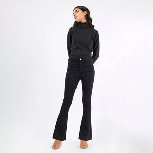 <b>Women's</b> High Quality Casual <b>Slim</b> Straight Mid <b>Jeans</b> XL Size Wide Leg Pockets Flat Washed Breathable Quick Dry Summer Fashion - Product Image 1