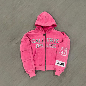 เสื้อมีฮู้ดสำหรับผู้ชายผ้าคอตตอนพิมพ์ลายพลอยเทียม500 GMS สไตล์กีฬาลำลอง - Product Image 1