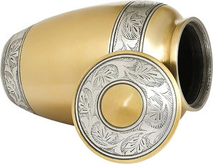 Urnas de cremación fundidas en aluminio de alta calidad, urnas funerarias de metal de diseño clásico hechas en India - Product Image 1