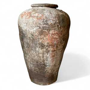 Grand pot en terre cuite émaillée, écologique, pour plantes d'intérieur, avec un design moderne et antique, pour une utilisation au sol, fleurs artificielles - Product Image 1