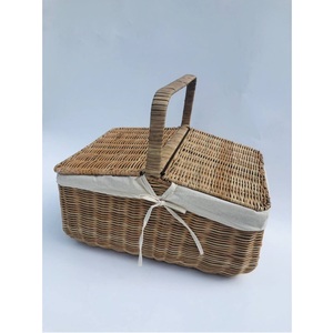 Cesta de Almacenamiento Multifuncional Rectangular Plegable de Mimbre, Estilo Vintage, Ecológica y Ligera, Hecha a Mano - Product Image 1