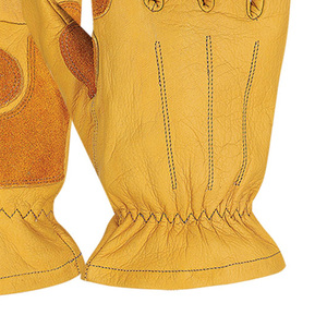 Guantes de Trabajo de Cuero Vacuno con Diseño de Logotipo Personalizado, Guantes de Seguridad Transpirables con Muñequera Elástica - Product Image 5