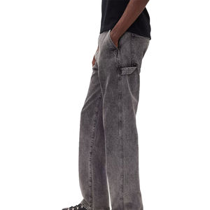 กางเกงขากว้างสำหรับผู้ชายกางเกงลำลองทรงหลวมน้ำหนักเบากางเกงยีนส์เอวสูงทรงตรงกางเกงคาร์โก้สำหรับทั้งชายและหญิงกางเกงวิ่ง - Product Image 5