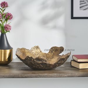Bol décoratif en métal moderne de qualité supérieure Noir et cuivre Design élégant Forme ronde élégante Idéal pour les repas de luxe et la décoration intérieure - Product Image 2