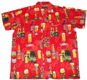 เสื้อฮาวายพิมพ์ลายขวดเบียร์แขนสั้น,อุปกรณ์ฮาวายทรงหลวมสำหรับฤดูร้อนชายหาด - Product Image 1