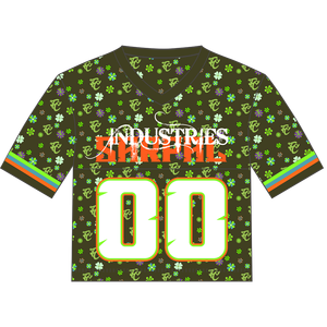 เสื้อยืดเจอร์ซีย์ตาข่ายคุณภาพพรีเมียม ขายส่ง แบบกำหนดเอง ผ้าโพลีเอสเตอร์ถักลายทาง พิมพ์ลาย คอวี ดีไซน์เรียบง่าย สปอร์ต ปรับแต่งได้ - Product Image 1