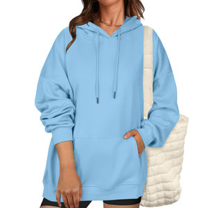 Sudaderas con capucha para mujer, ropa de calle informal, figuras de hombro caído, sudaderas con capucha transpirables ecológicas, sudaderas con capucha de punto para mujer - Product Image 3