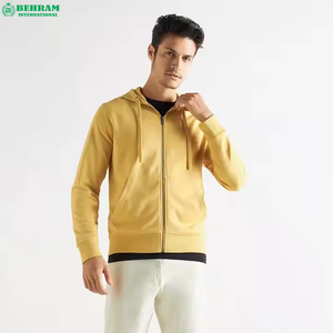 Sweat à capuche zippé intégral en molleton épais à coupe droite, double couche, épaules tombantes, 100 % coton, unisexe, respirant, séchage rapide, hiver - Product Image 3