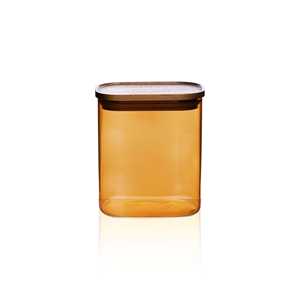 Tarro de Cristal Ámbar Rectangular Acacia 900ml - Product Image 1