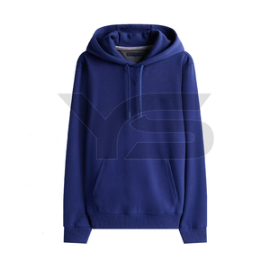 เสื้อฮู้ดผ้าฟลีซของผู้ชายแบบกำหนดเองมีเชือกผูกลายสีทึบสำหรับฤดูหนาว - Product Image 1