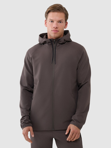 Men Full <b>Zip</b> Up <b>Hoodie</b> Casual Long Sleeve Slim Fit Lightweight <b>Hoodie</b> with Drawstring and Pocket <b>Hoodie</b> In <b>Brown</b> Color - Product Image 2