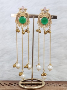 ต่างหูโมนาลิซ่า คัตติ้งสโตน คัชเมรี เหมาะสำหรับงานแต่งงาน งานเลี้ยง ดีไซน์สวยงาม คุณภาพพรีเมียม น้ำหนักเบา - Product Image 2