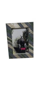 Square <b>Black</b> Bone Inlay Picture <b>Frame</b> with Brass Inlay Accent - Modern Tabletop Photo <b>Frame</b> for Home Decor - Product Image 2