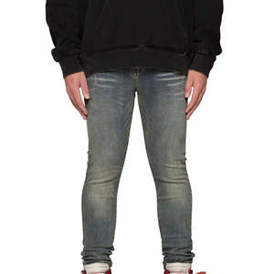 Nueva moda, diseño personalizado, pantalones vaqueros ajustados para hombres, pantalones vaqueros grises transpirables de alta calidad para hombres, pantalones vaqueros - Product Image 1