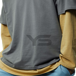 Camiseta de peso pesado sobre camisetas de talla grande Camiseta de hombre 100% algodón en blanco liso cuello redondo Camiseta de gran tamaño para hombres - Product Image 5