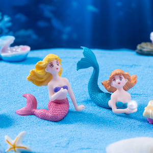 Figurine créative sirène sur récif, miniatures en PVC, artisanat pour aquarium, décoration DIY pour colle crémeuse, accessoires pour micro-paysage - Product Image 6