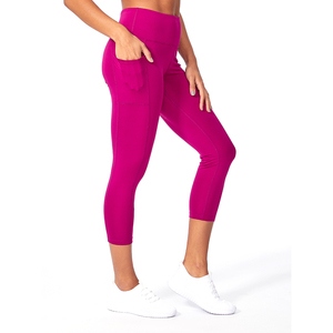 Nuevas mallas de gimnasio de Yoga de algodón impresas de cintura alta de alta calidad de punto personalizadas para mujer con puntada de contraste - Product Image 5