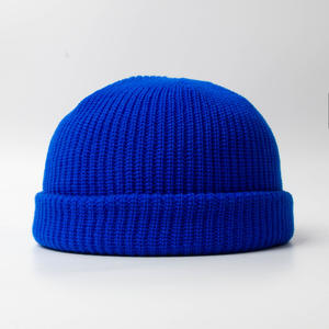 Acrylic <b>Ribbed</b> Beanie Cap Plain <b>Knit</b> Winter Hat Fold <b>Knit</b> Warm Beanie Hat For Women Logo On demand Soft cap For men - Product Image 6