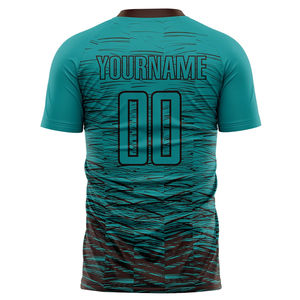 Maillots de football unisexes de haute qualité personnalisés 100% polyester imprimés par sublimation à séchage rapide - Product Image 2