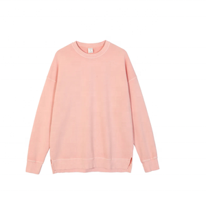 เสื้อสเวตเตอร์ผ้าฝ้ายคอตตอนคอตตอน100% แบบสวมศีรษะแขนยาวสไตล์วินเทจใส่สบาย - Product Image 5