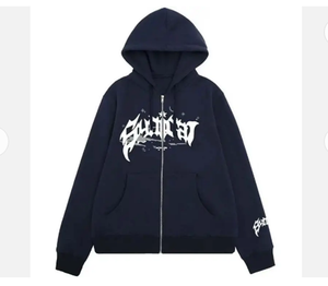 Wholesale Customizable Men's <b>Black</b> <b>Zip</b>-<b>Up</b> Cotton Fleece <b>Hoodie</b> High Quality Anti-Shrink Size 6XL - Product Image 2