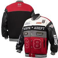 Jaket Bomber Pria OEM Grosir, Bordir Huruf Patchwork, Jaket Balap, Seragam Baseball Hip Hop