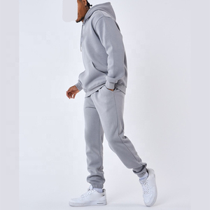 Survêtement personnalisé pour homme, lourd, à épaules tombantes, couleur unie, ourlet côtelé, poignets côtelés, 100% coton et élasthanne, décontracté, hiver - Product Image 2