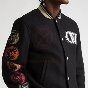 Chaqueta Bomber Varsity de béisbol de invierno de lana de estilo callejero para hombre personalizada 2024, decoración bordada fresca, superventas - Product Image 5