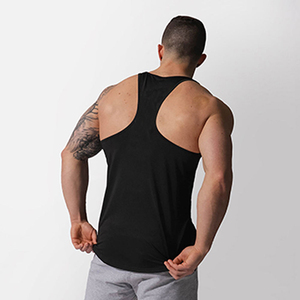 Camisetas sin mangas transpirables de Color personalizado para hombre, camisetas sin mangas de gimnasio de algodón de secado rápido con estampado de logotipo personalizado sostenible para hombre - Product Image 6