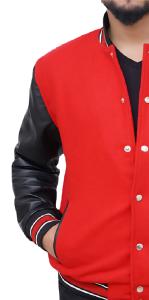 Veste universitaire personnalisée OEM pour hommes en laine douce et cuir PU avec ourlet côtelé et fermeture à boutons-pression pour commandes en gros - Product Image 2