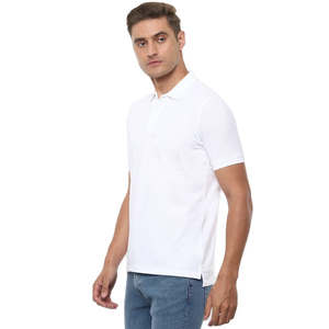 High Quality <b>Men</b> Summer Casual Knitted for <b>Shirt</b> Breathable Cotton Solid Print Customized Color Customized Design Short Sleeve - Product Image 5