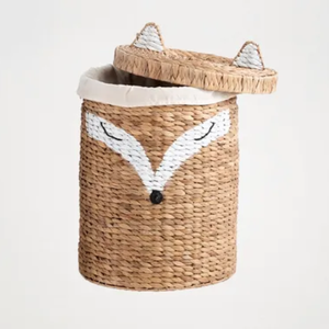 Panier en jacinthe d'eau en forme de renard écologique-Panier de rangement naturel et artisanal avec un design de renard ludique pour votre maison - Product Image 5