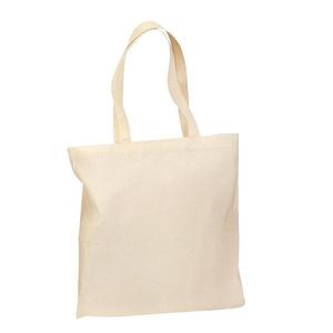 Sac fourre-tout économique en 100 % coton, taille moyenne, poignées contrastées durables, impression sérigraphique de lettres pour usage quotidien et publicitaire - Product Image 4