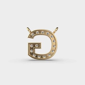 Colgantes y Dijes de Joyería Fina, Colgante de Diamante Gleeful G, Moissanita Auténtica, Joyería para Hombre, Diseño Moderno y Único, Dije Hecho a Mano Personalizado - Product Image 4