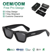 Lunettes de soleil rectangulaires Mellume Chic Premium avec logo personnalisé, monture épaisse en acétate, verres polarisés TAC pour hommes et femmes