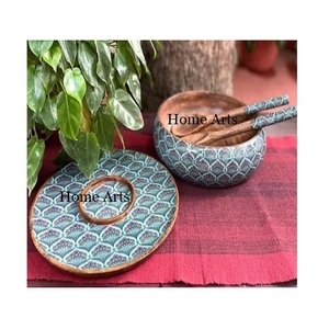Bol à nourriture en bois de qualité supérieure, design classique, forme ronde, pour salades, fruits, idéal pour les mariages, les fêtes et les événements. - Product Image 3