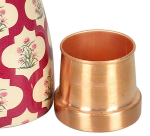 Botella de agua de cobre puro impresa personalizada al por mayor de venta superior con tapa a bajo precio de la India - Product Image 6