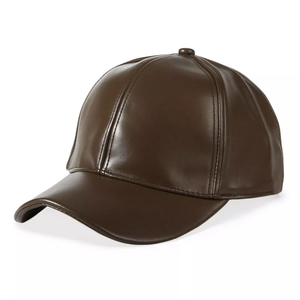 Gorra de béisbol de cuero PU para hombre, gorra deportiva de estilo a la moda, venta al por mayor, nueva, 6 paneles, 100% algodón, lona personalizada, Unisex, adultos, PK COMMON - Product Image 5