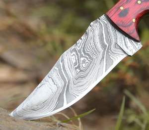 Cuchillo de Caza de Acero de Damasco Hecho a Mano al por Mayor, Personalizado con Mango de Madera, para Supervivencia al Aire Libre, Campamento, Pesca, con Funda - Product Image 2