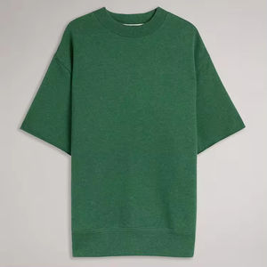 เสื้อยืดคอกลมโอเวอร์ไซส์ผ้าฝ้ายแท้ 100% สำหรับผู้ชาย สกรีนโลโก้ได้ตามต้องการ เสื้อยืดเรียบหรูทรงหลวมคุณภาพสูง - Product Image 2