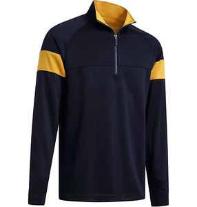 Lightweight Men's Long Sleeve Quarter Zip Golf Pullover <b>Hoodie</b> Winter Sweatshirts with Breathable Washed Technics - Product Image 5