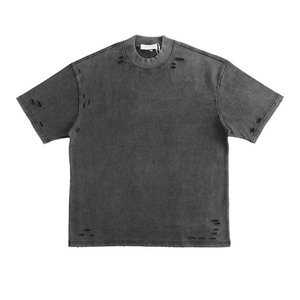 เสื้อยืดผ้าฝ้าย100% โอเวอร์ไซส์สำหรับผู้ชายเสื้อยืดลายสตรีทแวร์แนวฮิปฮอปสไตล์วินเทจใส่แล้วซักได้แอซิดลายกราฟิก275กรัม - Product Image 5