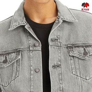 Chaqueta Vaquera Personalizada para Hombre Ryan Pro Gear, Cierre de Botones Cómodo, Logotipo Personalizado, Estilo Sólido - Product Image 2