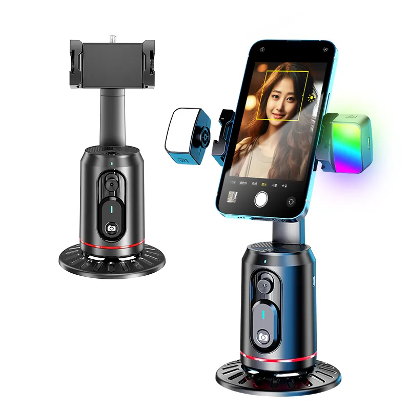 AI auto face tracker tracking phone holder tripod phone holders that follows the face for Live Vlogo Streaming Tiktok