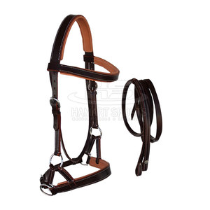 Brida ligera de caballo de cuero con forma anatómica con forro suave y brida de caballo con frente ondulada - Product Image 2