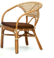 Fauteuil SIENTA en rotin et bois, fait main, style classique et moderne, idéal pour l'extérieur, les jardins, les appartements, les hôtels et les villas – Meilleure vente