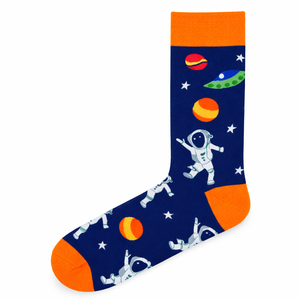 Calcetines de algodón con estampado espacial de galaxias, divertidos calcetines con diseño de astronauta y cohete para hombres y mujeres, calcetines suaves y transpirables con temática del espacio exterior - Product Image 2